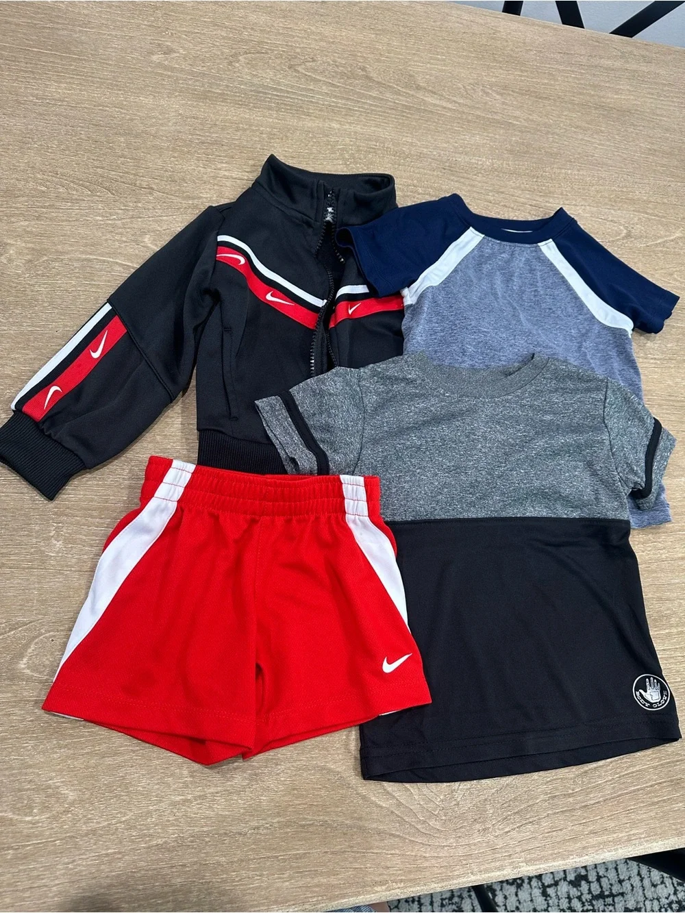Kids Athletic Clothes with Navy and Gray Tees